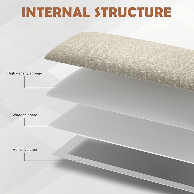 IFNOW Upholstered Wall Mounted Headboard, 3D Soundproof Wall Panels Peel and - Image 3