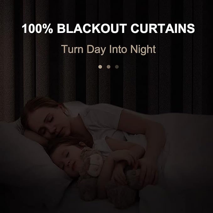 100% Blackout Shield White Linen Blackout Curtains - Image 2