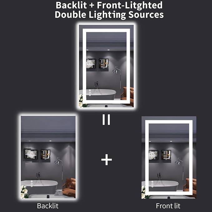 LOAAO 24"X36" LED Bathroom Mirror - Image 6