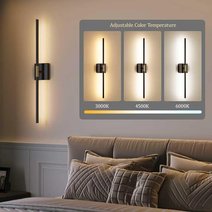 Morauroral 30 Inch Battery Operated Wall Sconces Set of Two, Dimmable Wall - Image 4