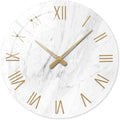 Round Marble Battery Wall Clock Modern 14 Inch White Minimalist Wall Clock by Constantplanet%E6%97%97%E8%88%B0%E5%BA%97