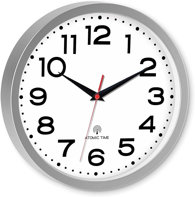 Roymnie Atomic Wall Clock 12 Inch, Modern Clock Battery Operated Classic Analog - Image 2