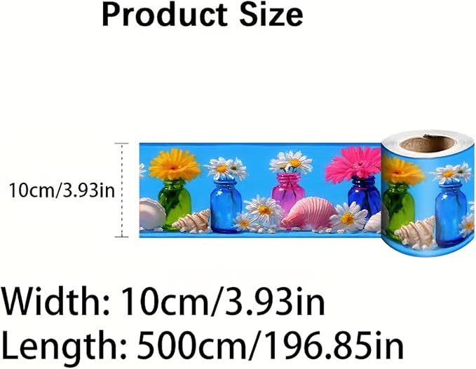 Wildflower Vase Wallpaper Border 196x4 Inch Removable Wall Border Peel and - Image 9