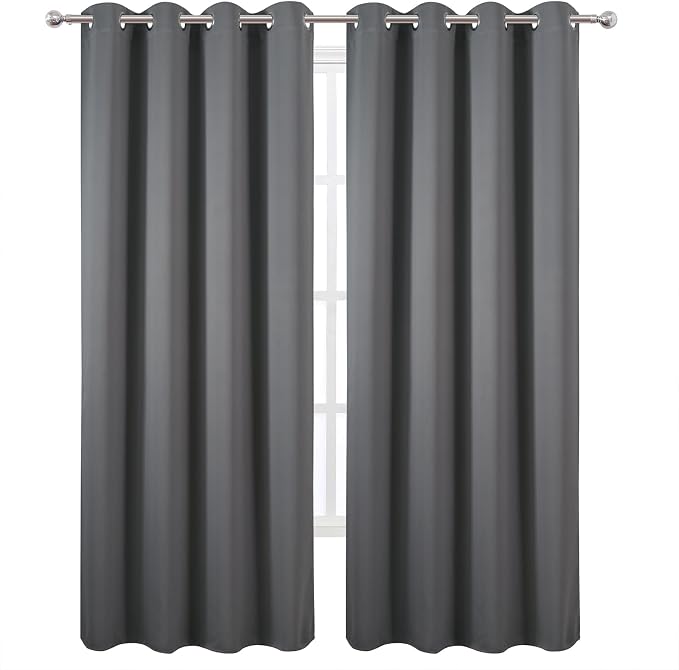 LEMOMO Blackout Curtains 52 x 120 Inch Long Frost Grey Curtains Set of 2 Panels - Image 2