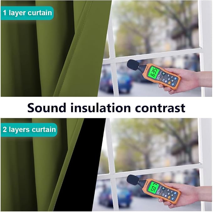 NICETOWN Full Shading Curtains 90" Long 2 Panels Set - Image 4