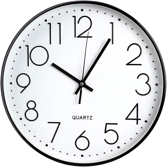 Tosnail 12 Inch Large Non Ticking Wall Clock, Round Silent Battery Operated by Tosnail