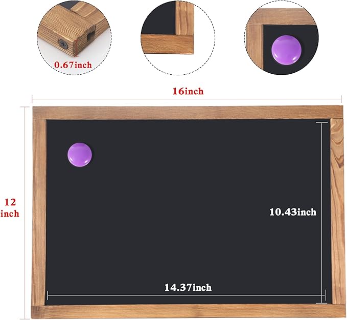 Magnetic Chalkboard for Wall Rustic Wood Framed Decorative Blackboard Sign - Image 2