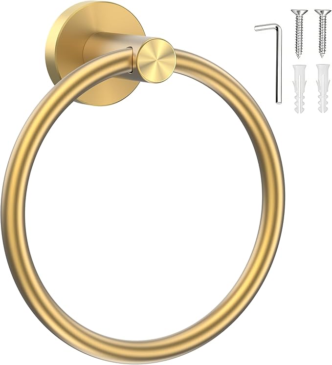 SetSail Towel Holder Screw-in Gold Towel Ring by SetSail