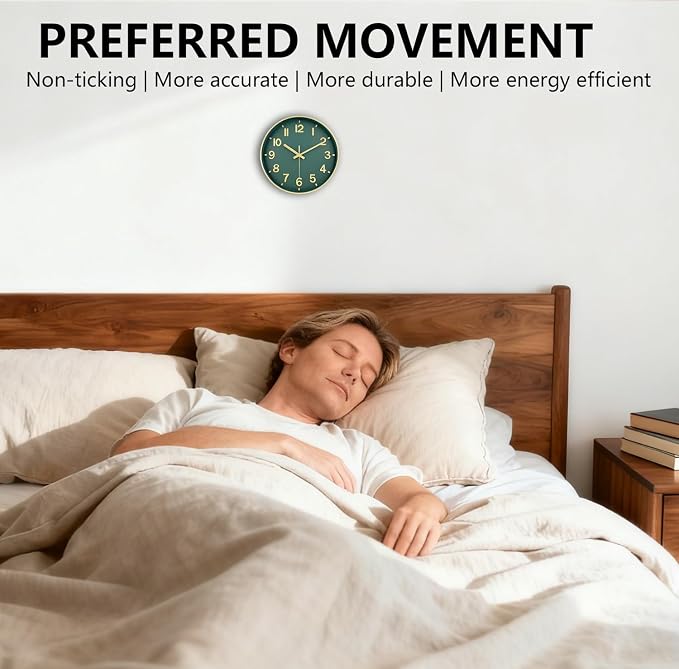 Wall Clock, 8 Inch Wall Clocks Battery Operated, Modern Non Ticking Silent - Image 4