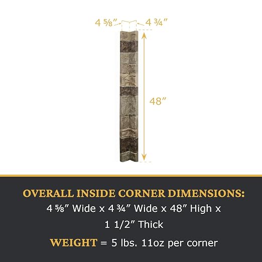 AZ Faux High-Density Polyurethane Faux Stone Flush Inside Corner - Image 3