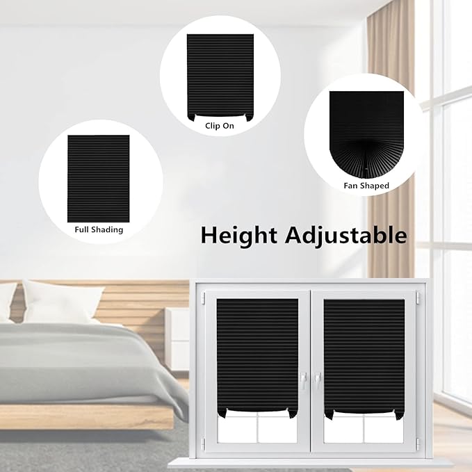 Window Blinds Cordless Blackout No Drill Cut to Size Clip On Stick On Self - Image 8