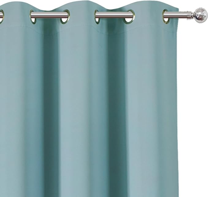 LEMOMO Stone Blue Blackout Curtains/38 x 54 Inch/Set of Two Panels Grommet - Image 6