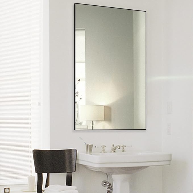 Modern Simple Black Frame 40x24Inch Mirror by Unknown