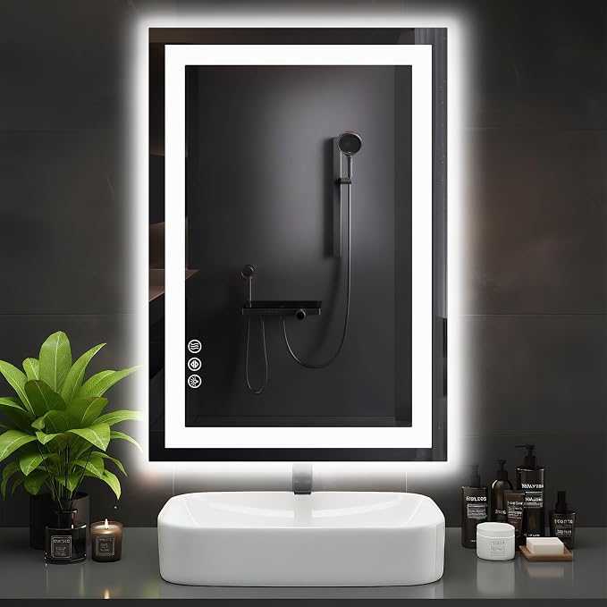 DUMOS 24.1"x36.1" LED Bathroom Mirror, Smart Anti-Fog Bathroom Vanity Mirror by DumosLifestyle