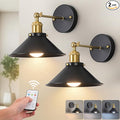 Bailoch Black & Gold Vintage Rechargeable Battery Operated Wall Sconces by Bailoch