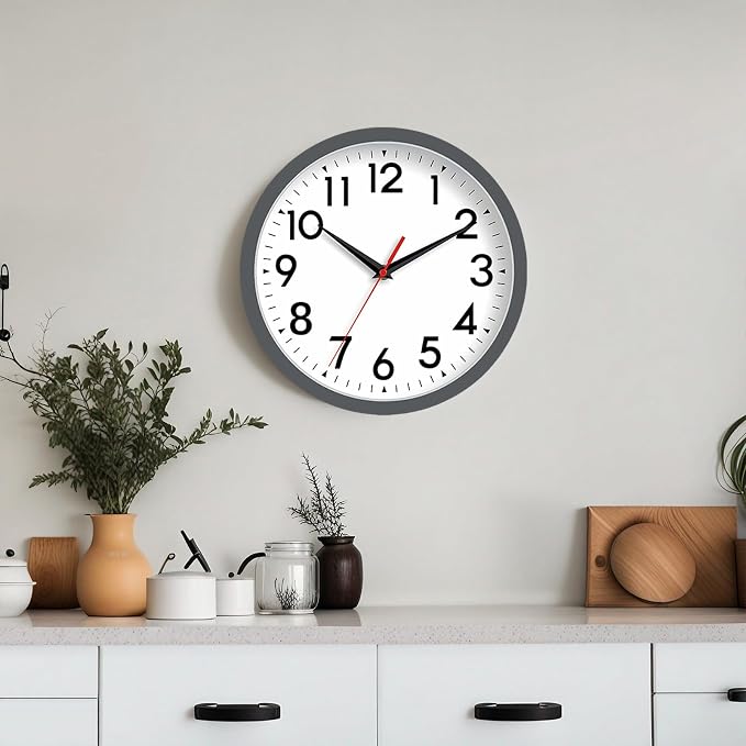 DAXSMY Wall Clock Small Analog 8 Inch Silent Non Ticking Battery Operated - Image 2