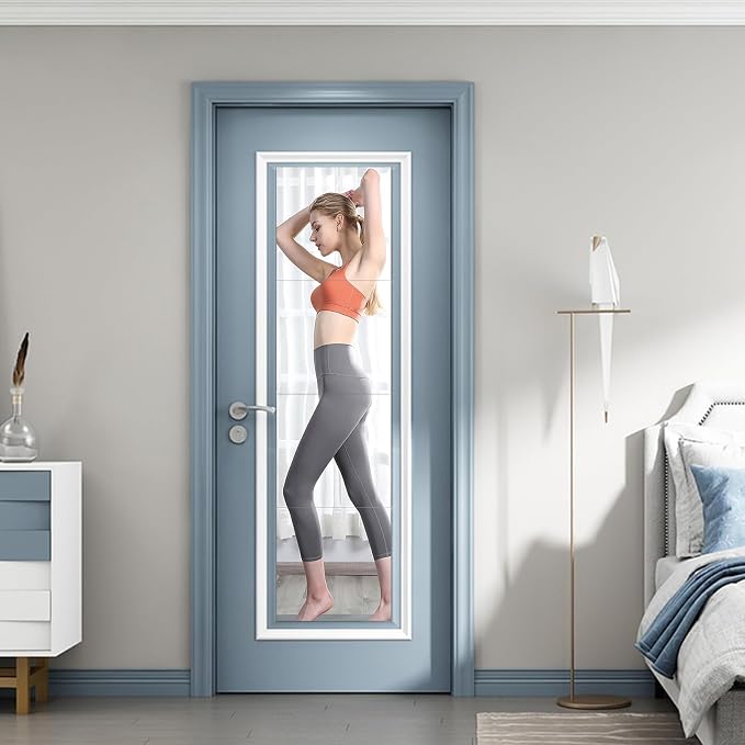 JEOYOO HD Glass Full Length Wall Mirror Tiles, Frameless Full Body Mirror Tiles by JEOYOO