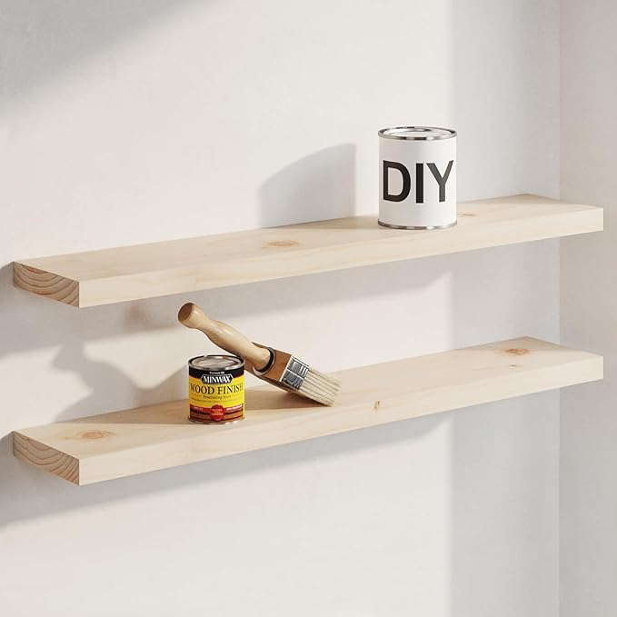 Homeforia 30 inch Wood Floating Shelves, High End Solid Natural Wood 30inch by Homeforia