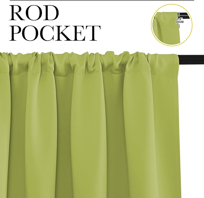 NICETOWN Blackout Curtains for RV Windows, Fresh Green, 2 Panels, Room - Image 2