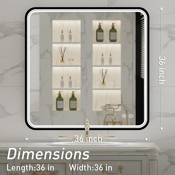 36X36 Inch Black Frame Bathroom - Image 8