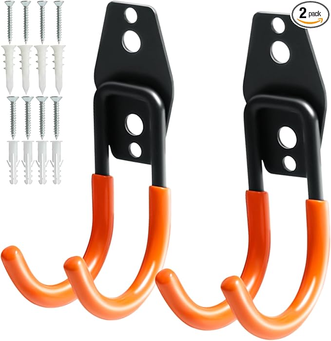 KURUI Heavy Duty Garage Hooks for Hanging, 2 Pack Metal Garage Organization by KURUI
