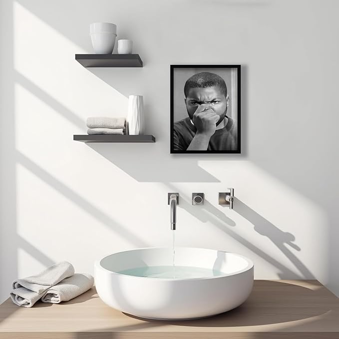 Black and White Bathroom Wall Art, Funny Bathroom Decor Humor Amusing Restroom - Image 3