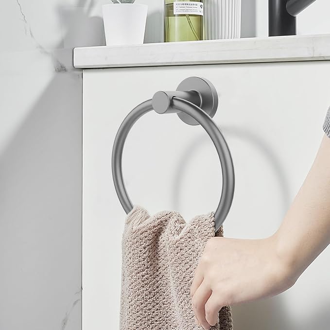 SetSail Towel Holder for Bathroom Wall Mounted Screw-in Towel Ring Stainless - Image 7