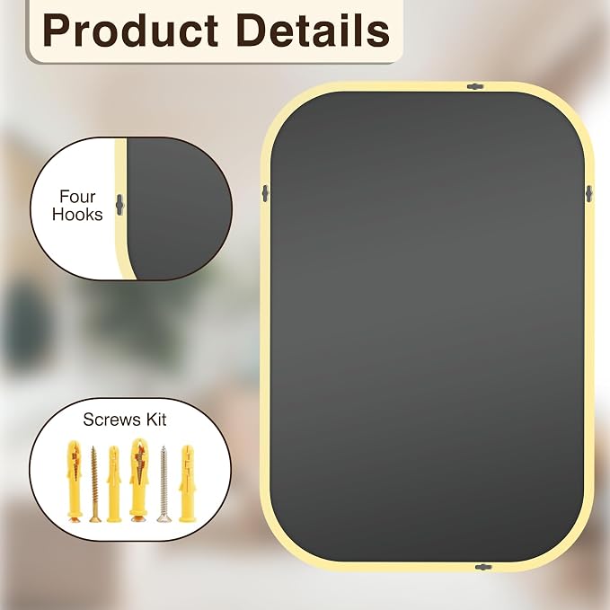 FICTOR Bathroom Vanity Mirror for Wall, 2 Pack 26" x 38" Rectangle Bathroom - Image 8