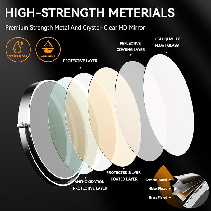 Auxmir 1X/30X Wall Mounted Makeup Mirror, Bathroom Makeup Mirror, Cosmetic - Image 5