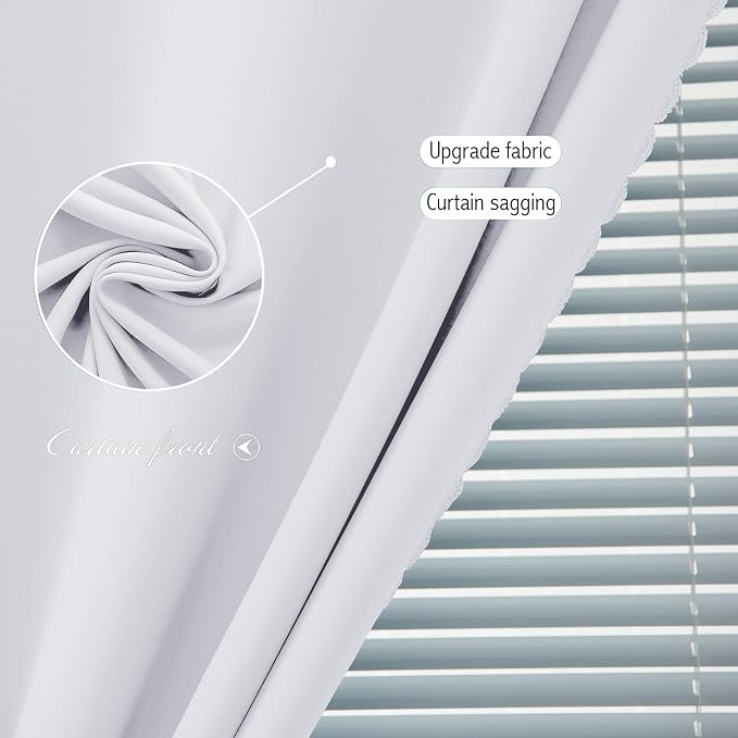 Thermal Blackout Curtains with Self-Adhesive Tape, No Rod No Drill Easy Install - Image 5