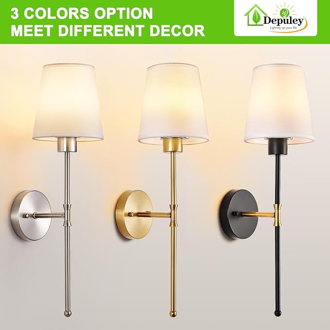 Depuley Battery Operated Wall Sconce: Set of 2 Wireless Wall Lights - Image 7