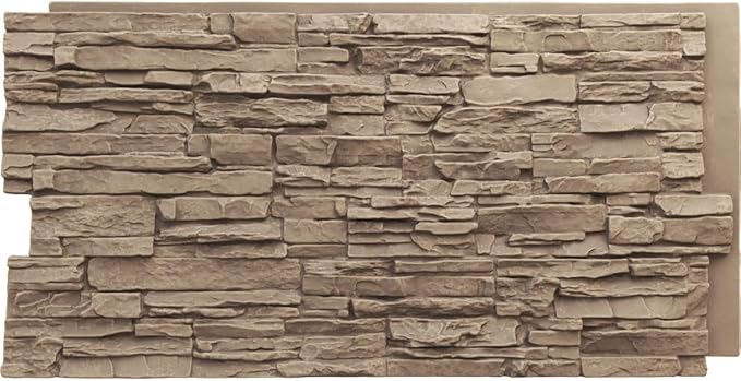 EverStone Canyon Ridge Faux Stone Panel, 45 3/4"W x 24 1/2"H x 1 1/4"D by EkenaMillwork