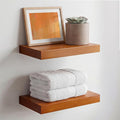 Homeforia 12 inch Oak Floating Shelf, High End Solid Real Wood 12inch Small by Homeforia