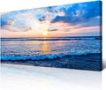 Wapluam Canvas Wall Art For Living Room Office Wall Decor Blue Beach Ocean Sea by Wapluam