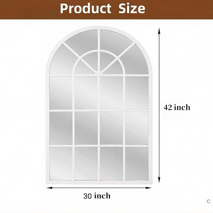 Arch Wall Mirror Mounted Decorative, Arched Window Pane Mirror - Image 6