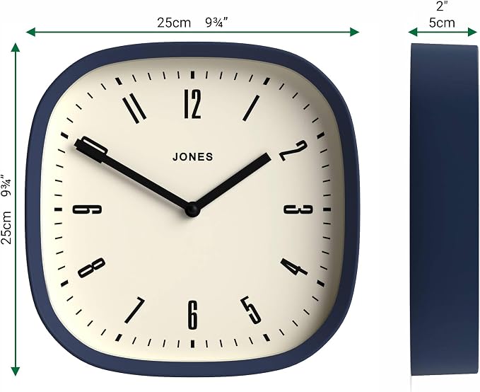 JONES CLOCKS® Marvel Wall Clock | Modern Retro Rounded Square Clock | 10 inch | - Image 4