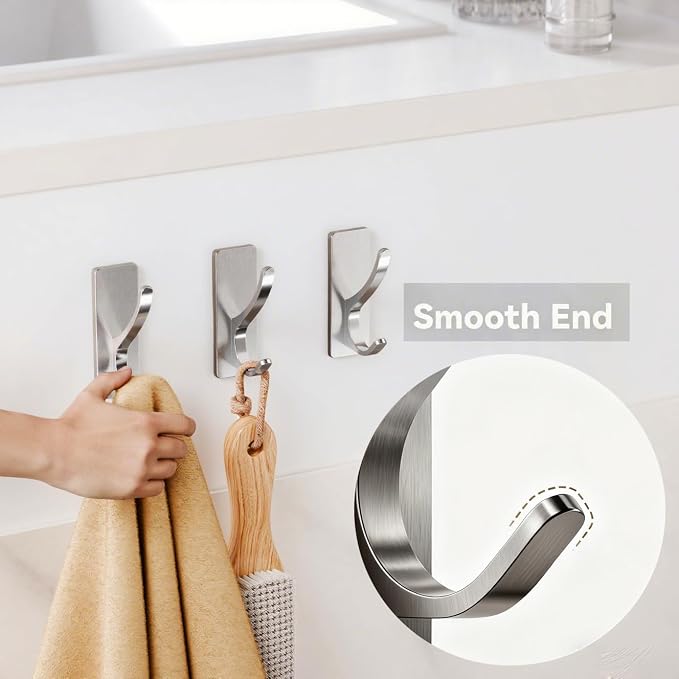 pickpiff Brushed Nickel Self Adhesive Coat Hooks - Image 5