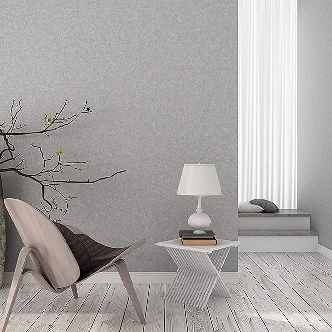 Abyssaly Silver Grey Peel and Stick Wallpaper, Embossed Self Adhesive Gray - Image 2