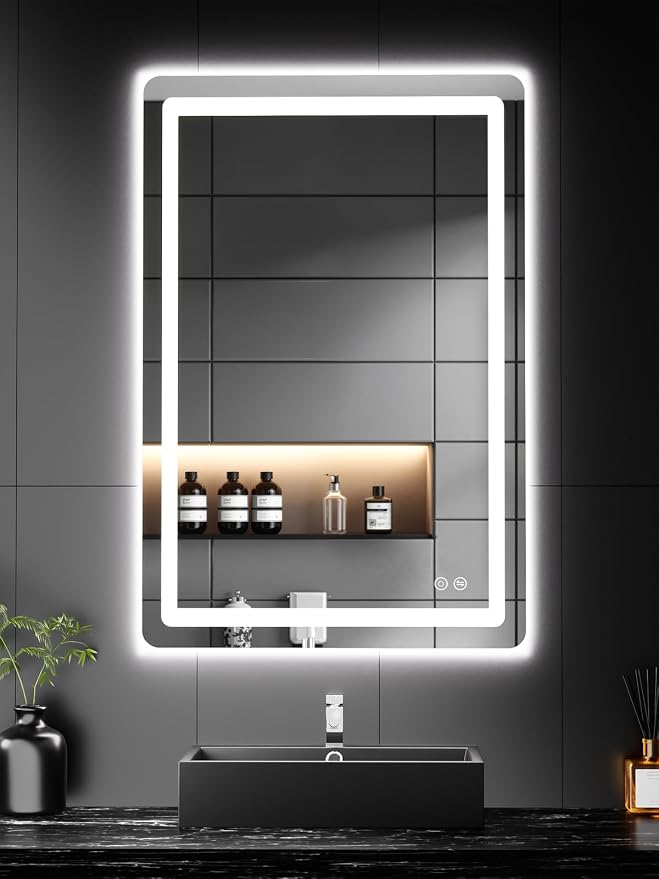 Led Mirror for Bathroom, 30x20 Bathroom Vanity Mirror for Wall by TRAHOME