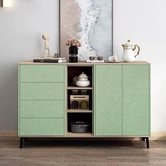 Abyssaly Green Peel and Stick Wallpaper Embossed Silk Textured Wallpaper 15.7" - Image 7