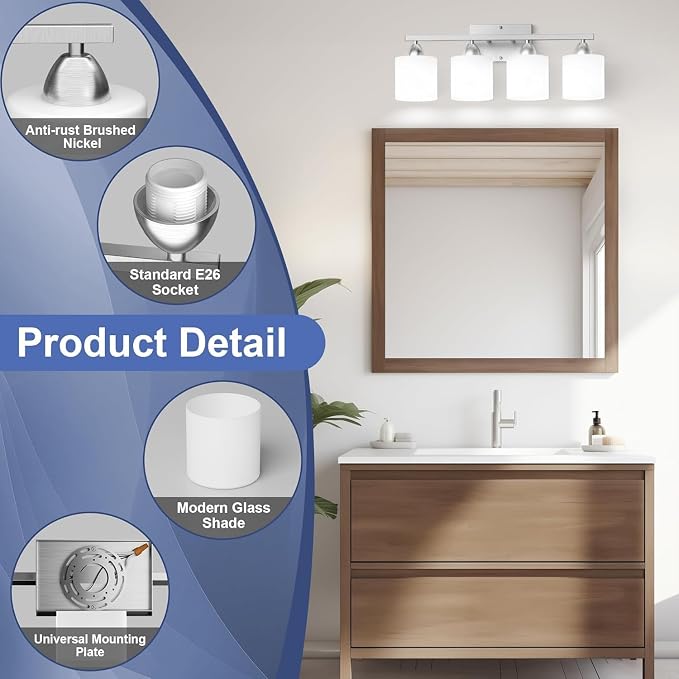 Bathroom Lighting Fixtures Over Mirror, Anti-Rust Vanity Light Fixture - Image 4