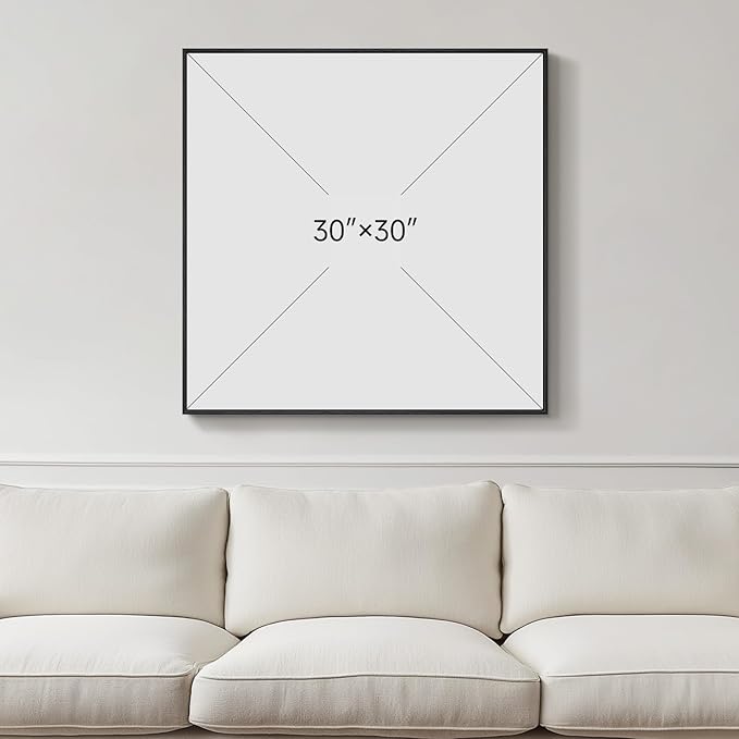 Large Framed Navy Blue Abstract Wall Art - Image 3