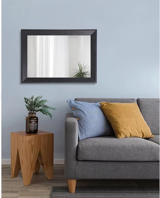 AAZZKANG Black Mirrors for Wall Rectangle Wood Framed Large 20"x16" Decorative - Image 7