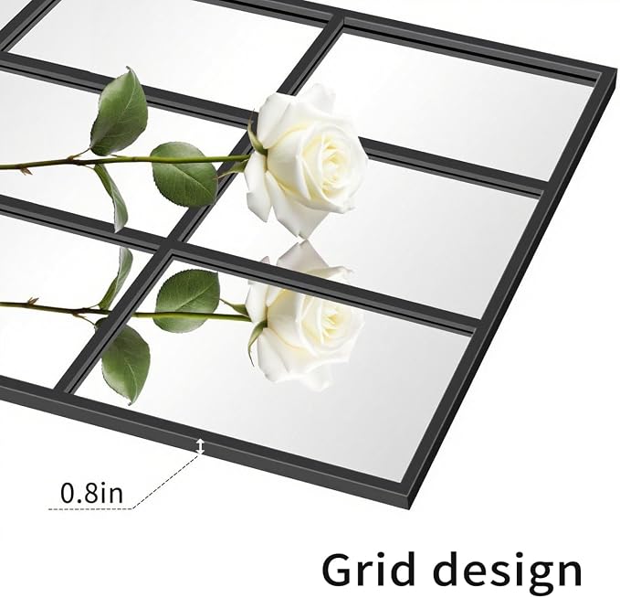 Dewfig 65"x 24" Window pane Full Length Mirror, Wall Mirror, Floor Standing - Image 6