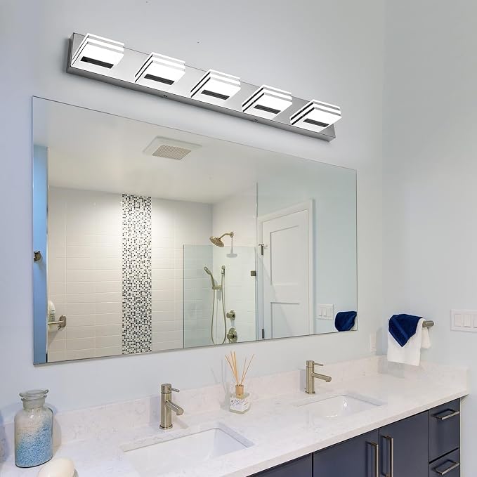 LED Vanity Lighting 30W Lights for Mirror 5 Light Bath Wall Lamps 34 Inch - Image 4