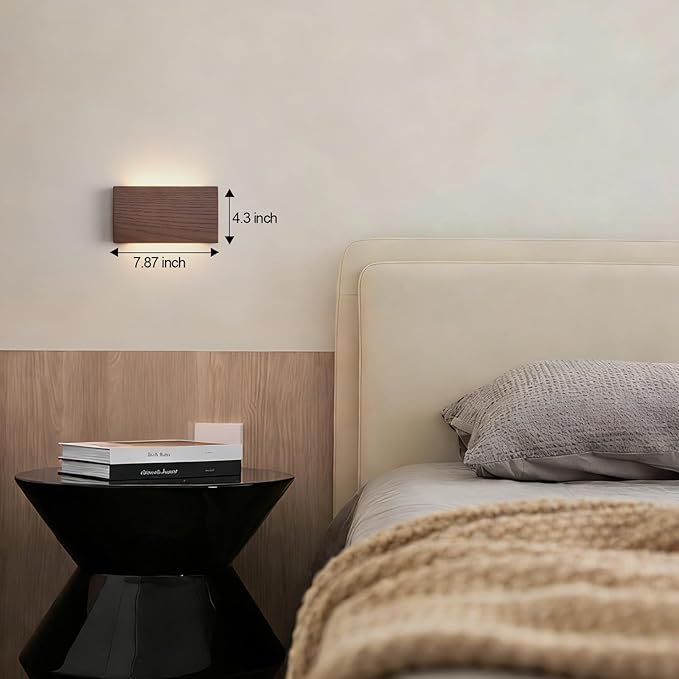 Wood Linear LED Wall Sconce, Dimmable Wall Light, Wood Long Wall Lamp Hallway - Image 2