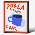 Black Framed Wall Art Posters Kitchen Por La Mañana Cafe Print Vintage Coffee by PDFI