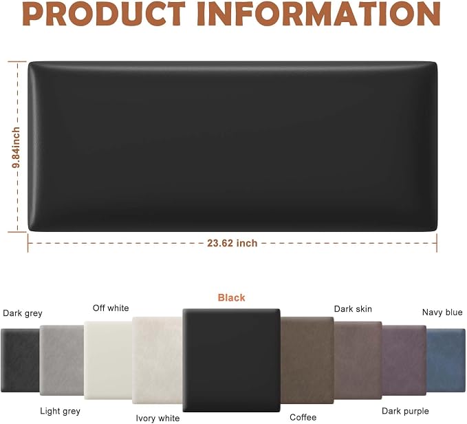 IFNOW Wall Mounted Upholstered Headboard King, 12 Panels 3D Peel and Stick - Image 2