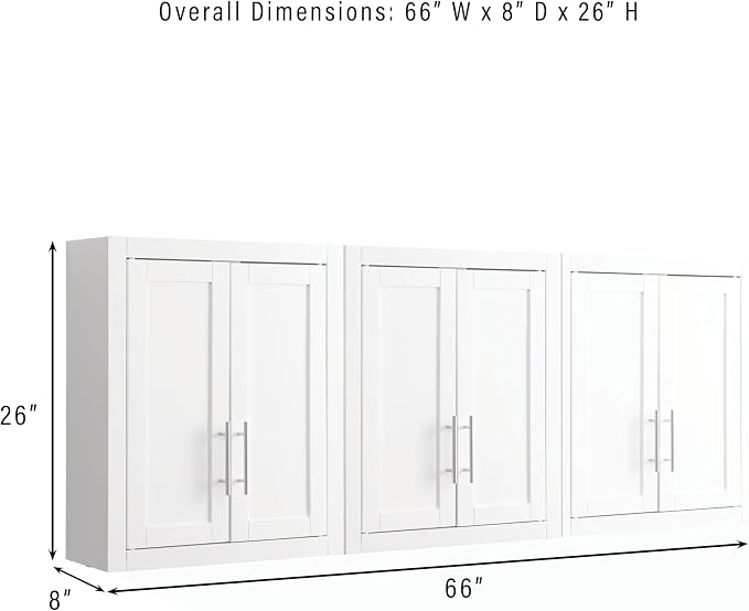 Crosley Furniture Savannah 3-Piece Wall Storage Cabinet, Cabinets - Image 3