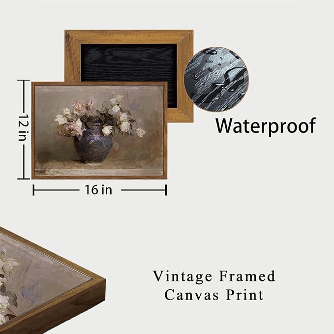 OIQArtOIQ Vintage Landscape Canvas Wall Art Framed Natural Scenery Painting - Image 4